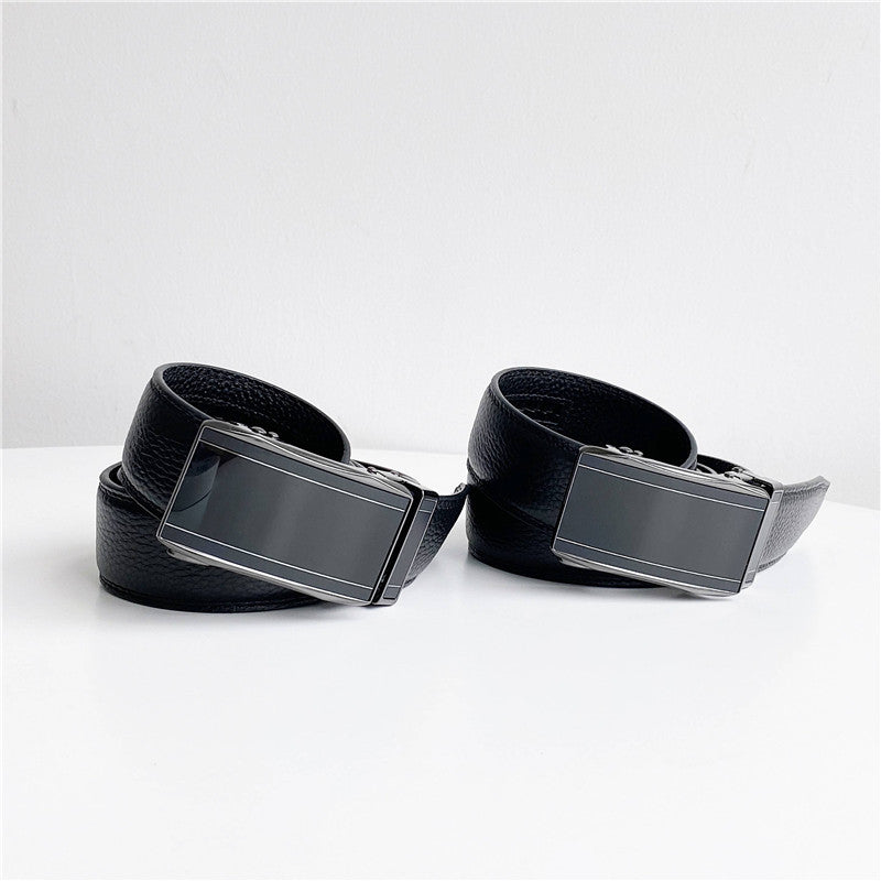 Men's leather business Automatic Buckle Belt