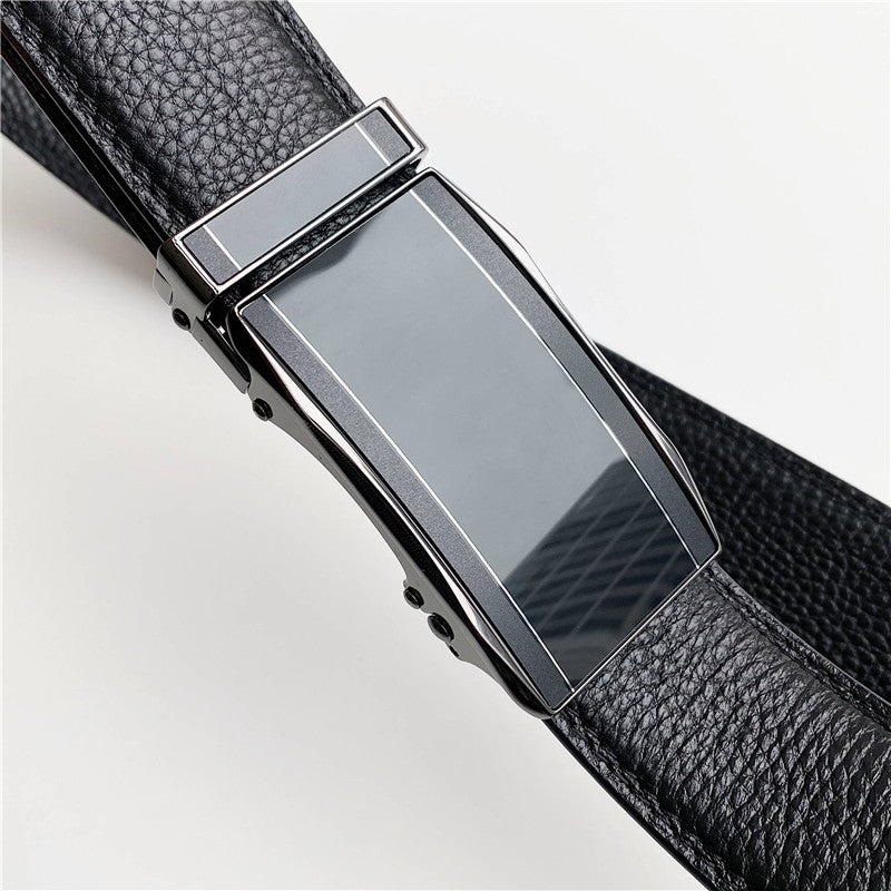 Men's leather business Automatic Buckle Belt