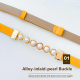 Lady's Pearl Buckle Fashion Belt